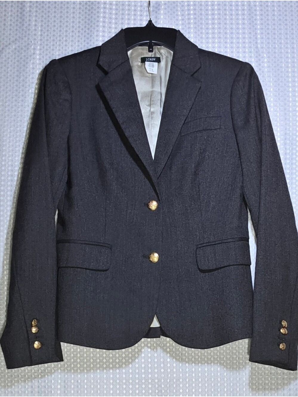 J.Crew Charcoal Gray Wool Schoolboy Blazer Classic Prep Ivy League Gossip Girl - Picture 3 of 13